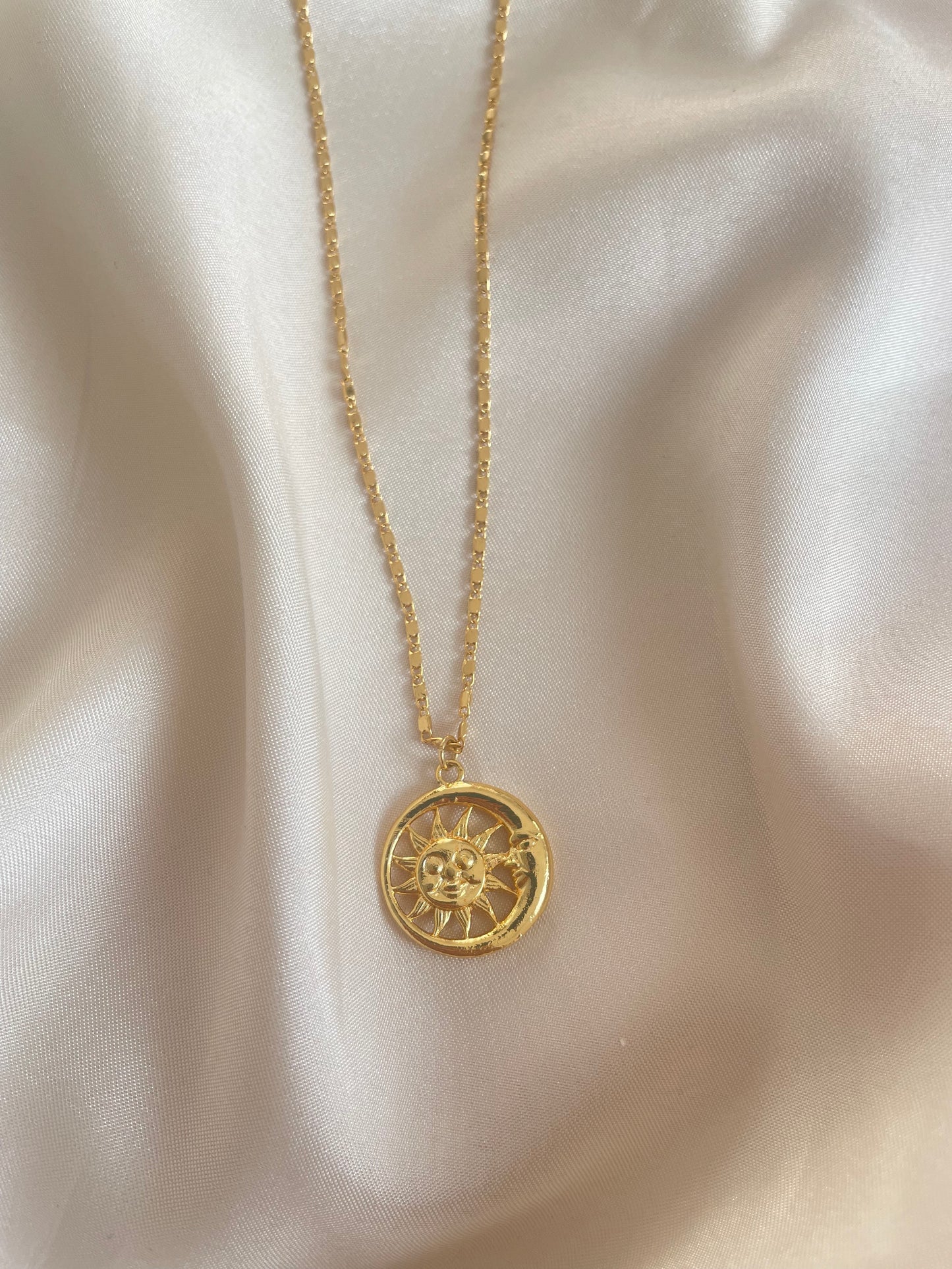 Sun and Moon necklace (gold)