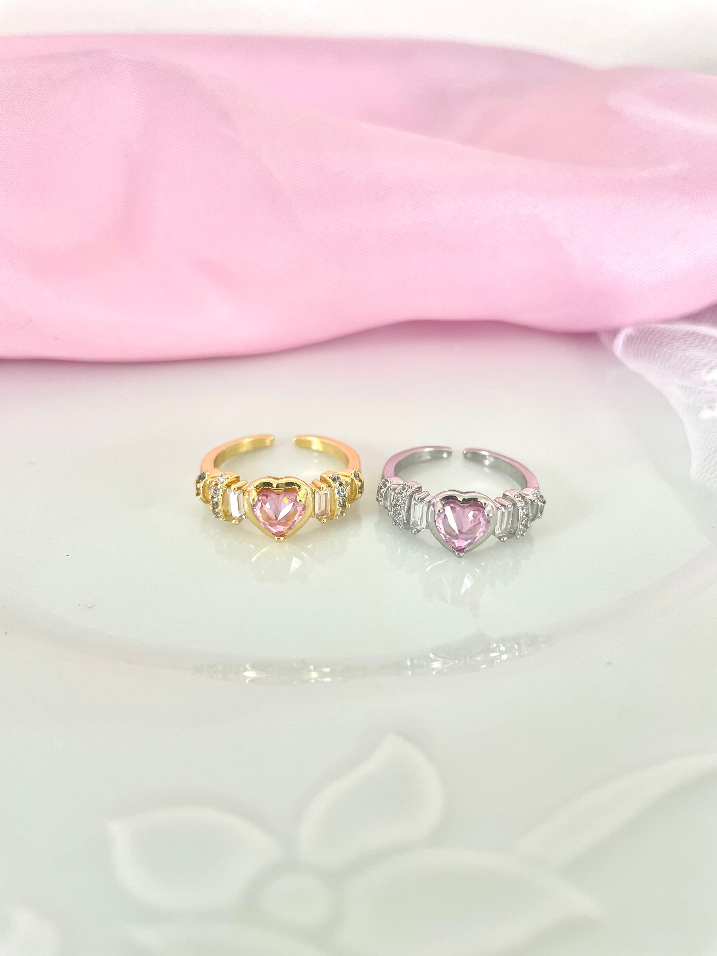 Hearted diamond rings