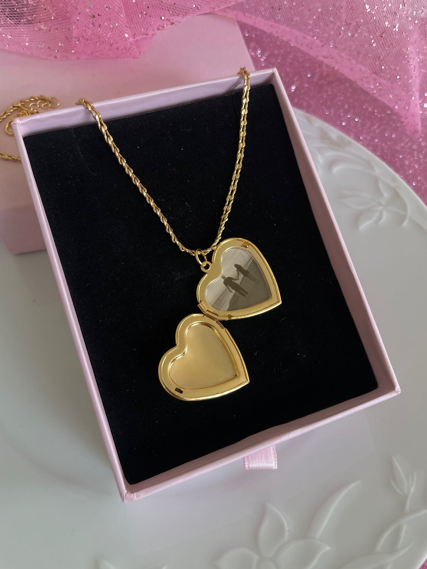 Swan locket necklace