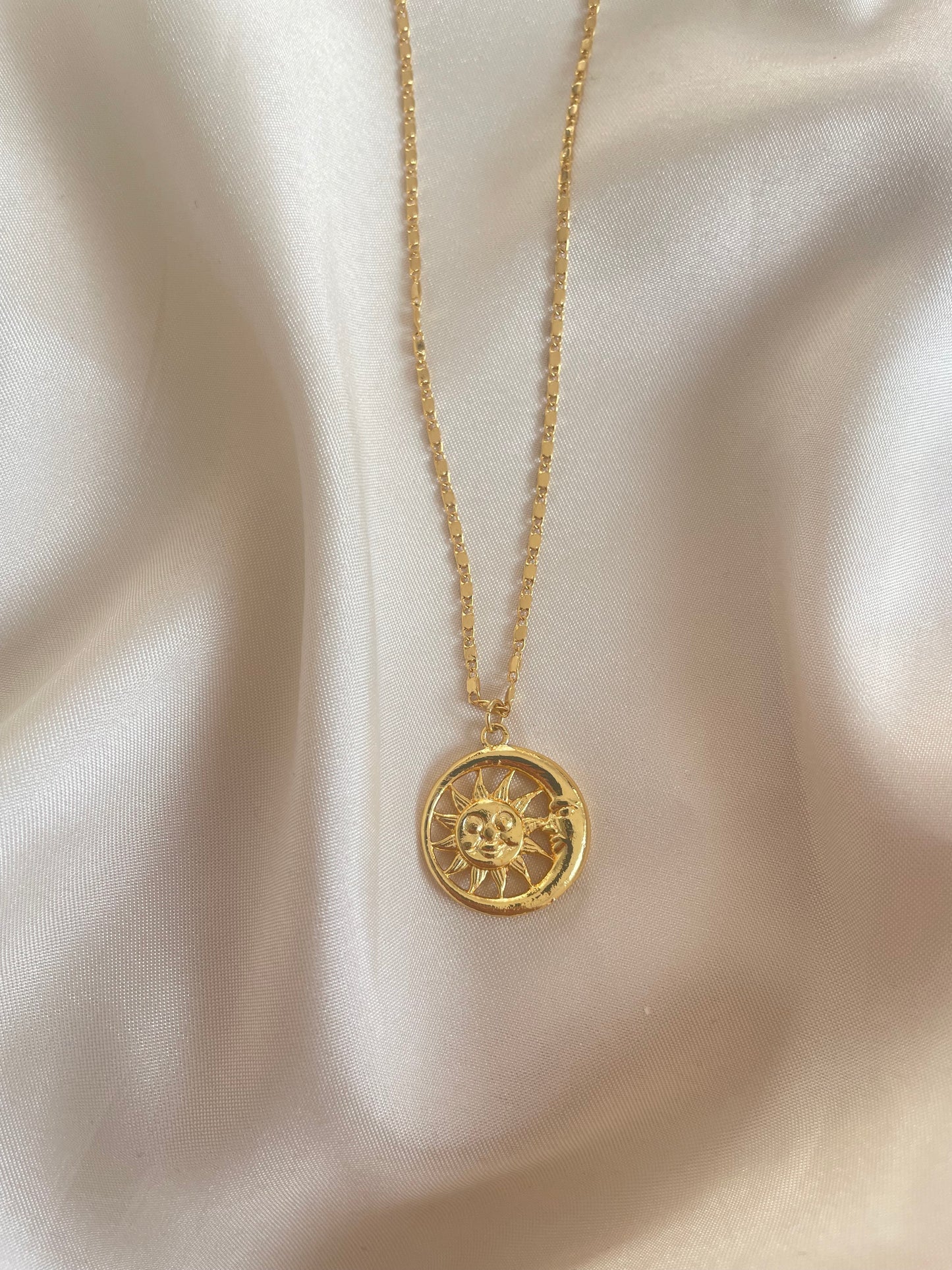 Sun and Moon necklace (gold)