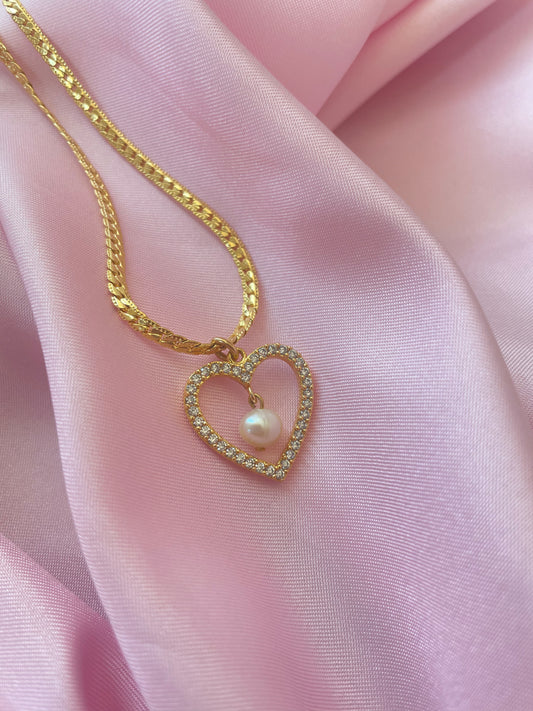 Pearl heart necklace