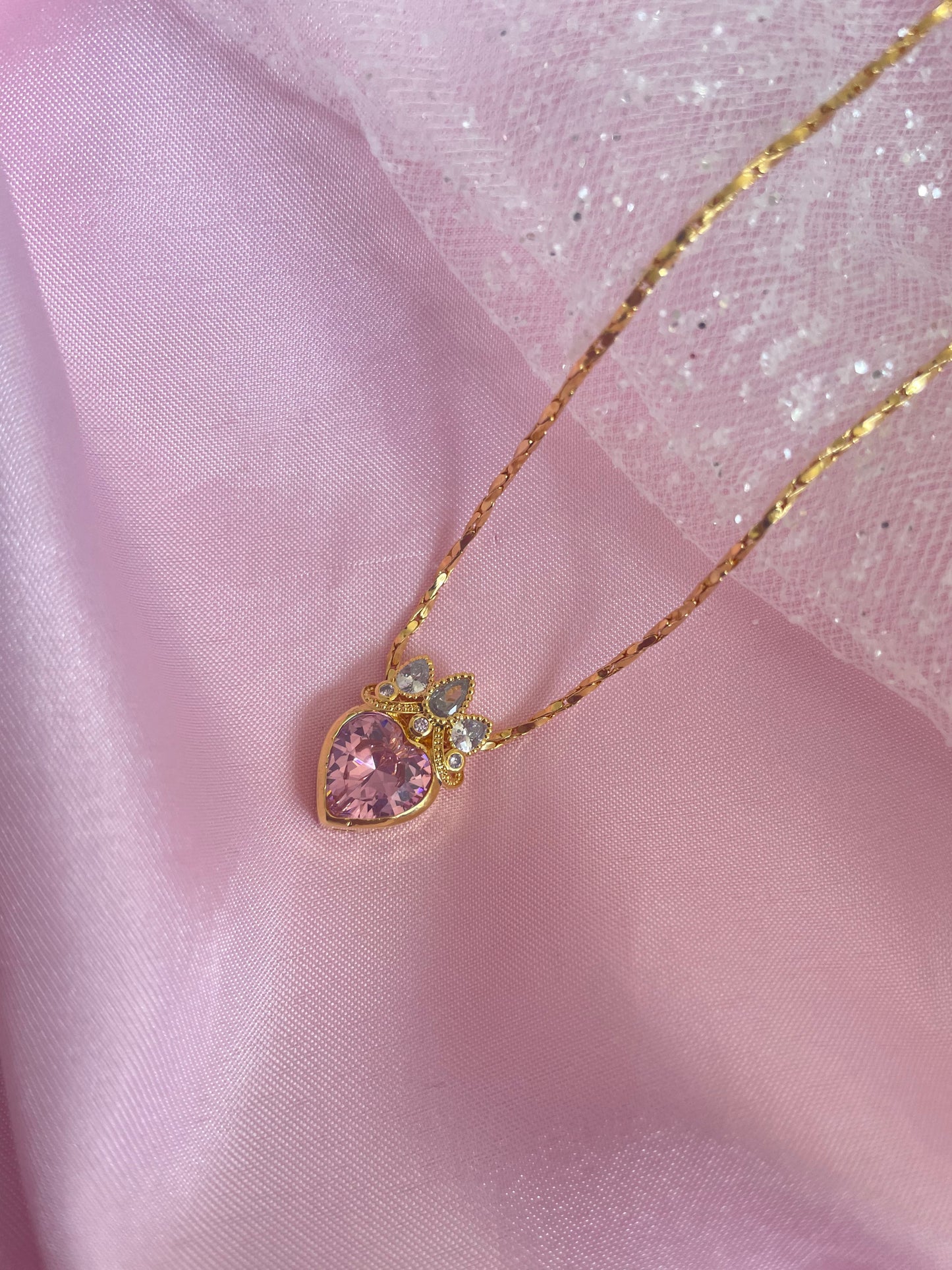 Rapunzel Crown Necklace (pink)