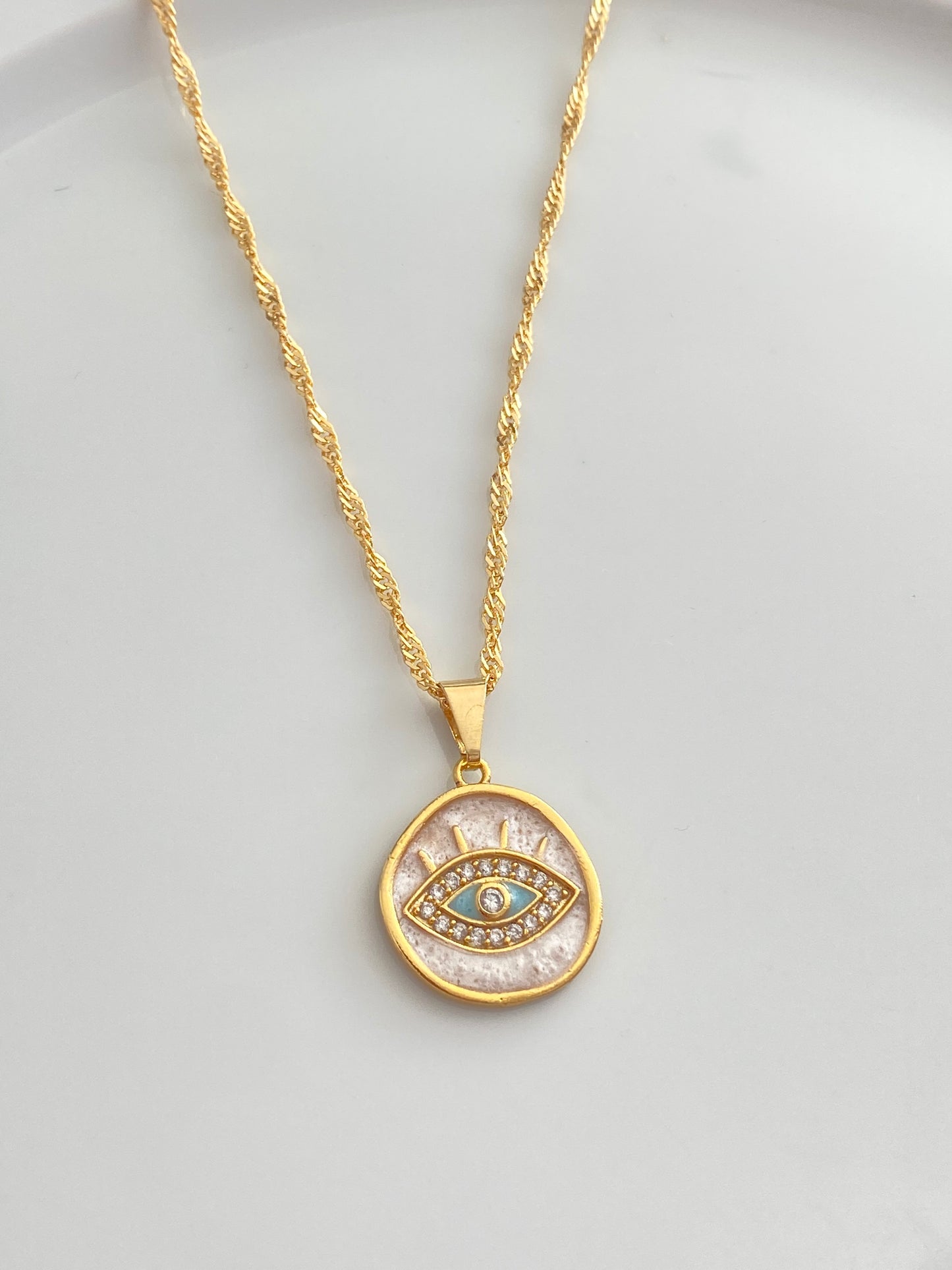 Aesthetic eye necklace (blue)