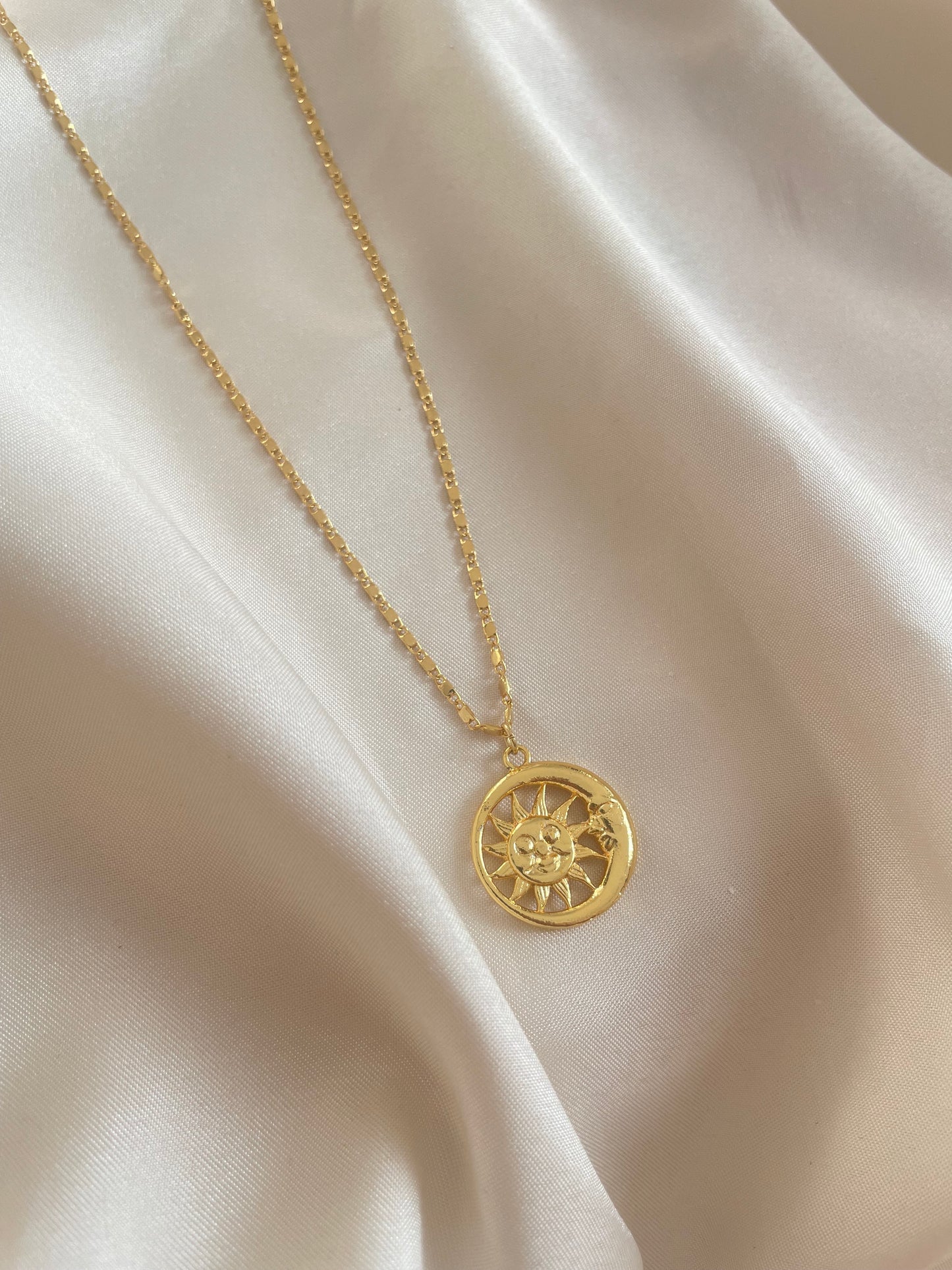 Sun and Moon necklace (gold)