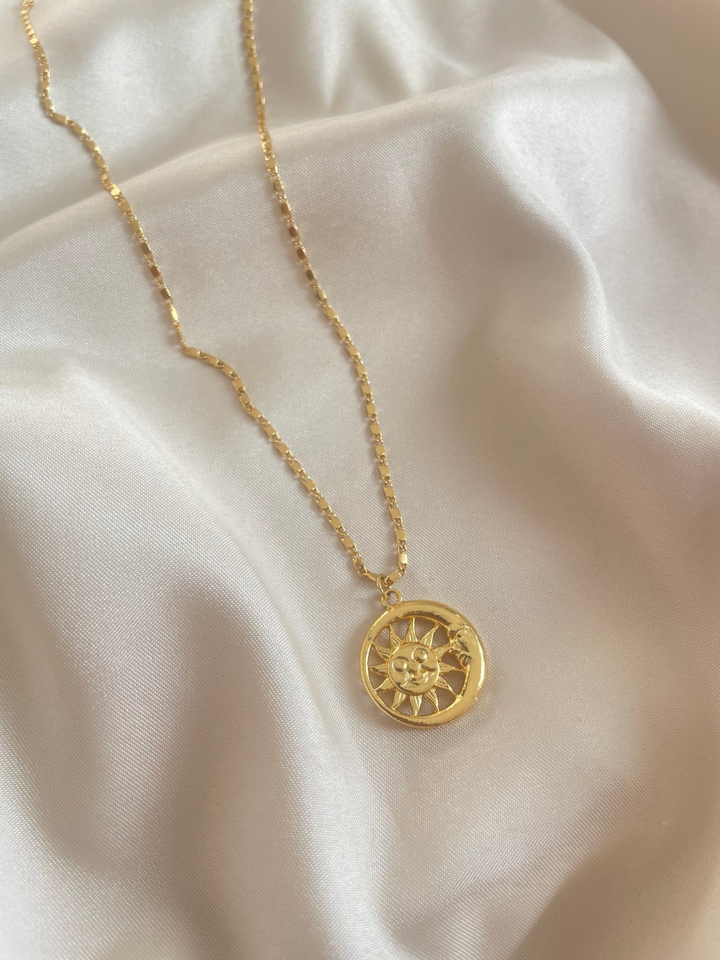 Sun and Moon necklace (gold)