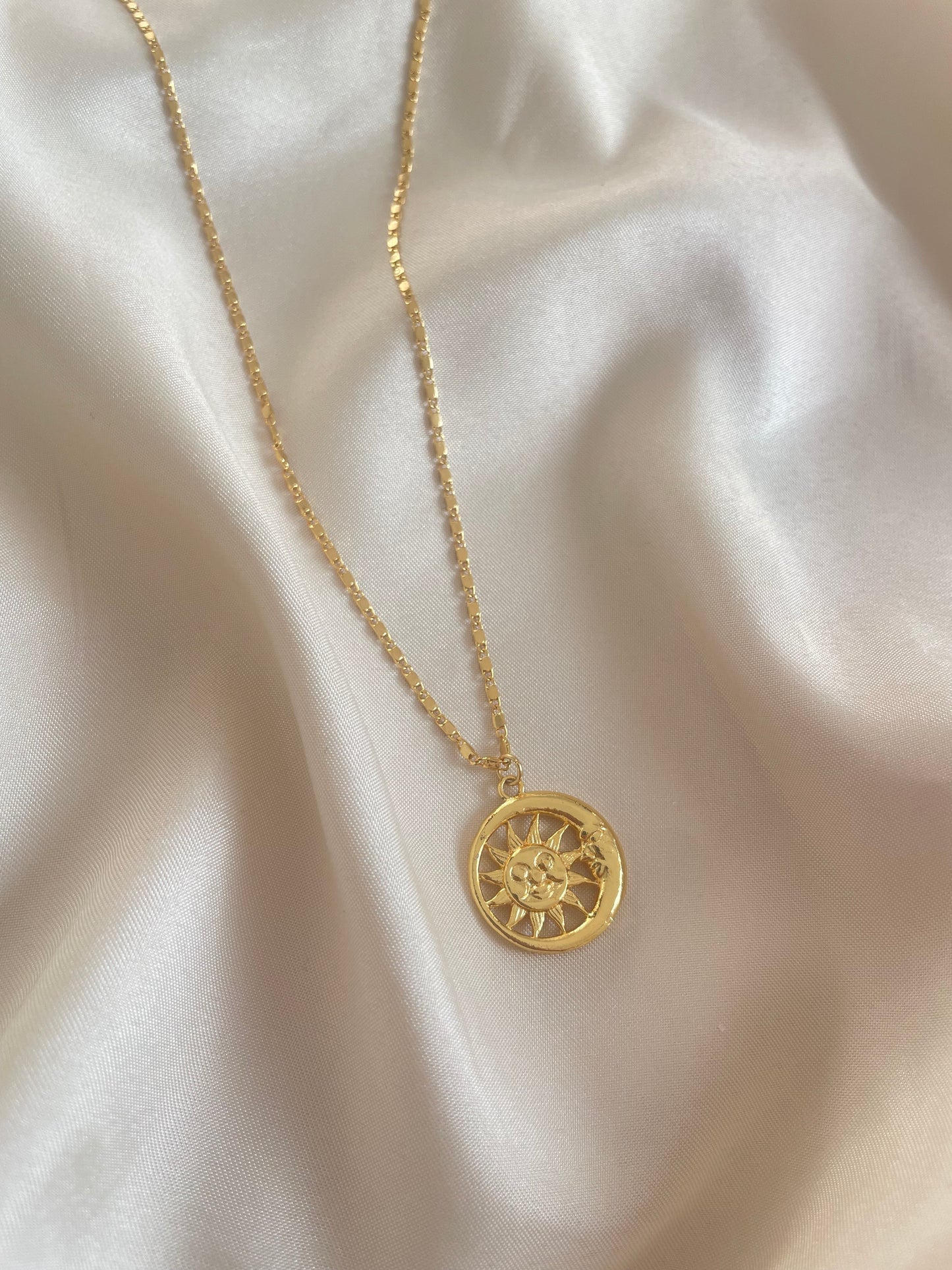 Sun and Moon necklace (gold)