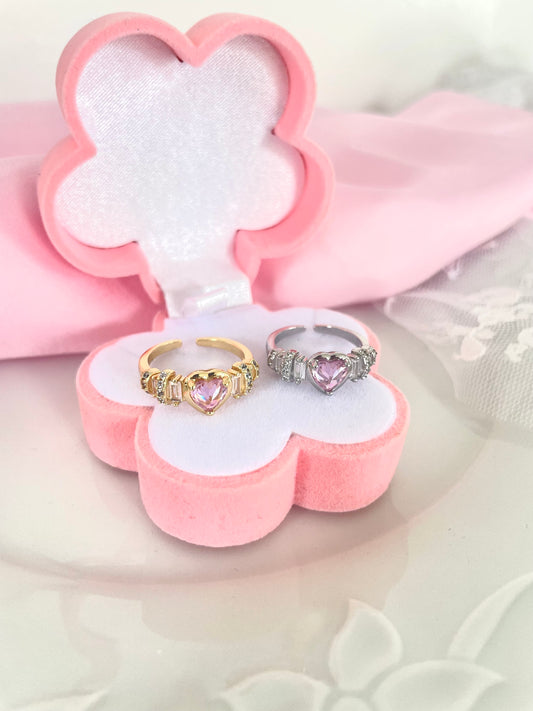 Hearted diamond rings