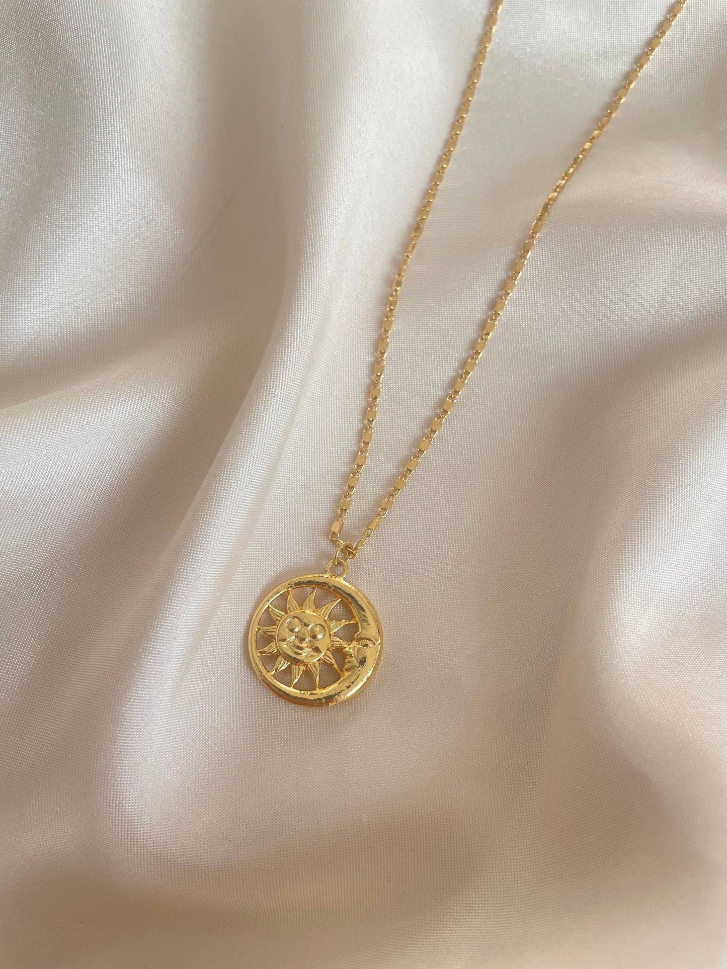 Sun and Moon necklace (gold)