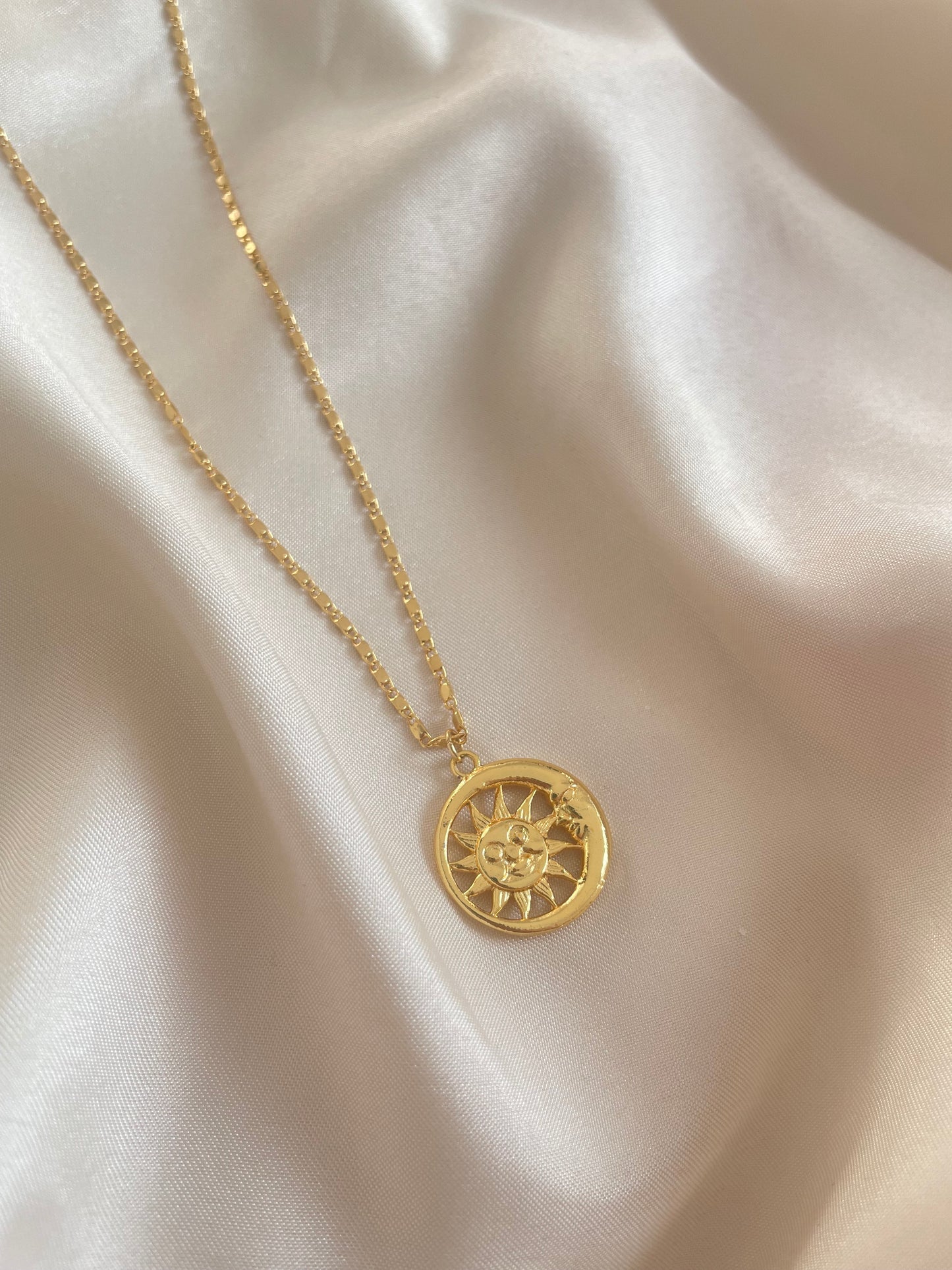 Sun and Moon necklace (gold)