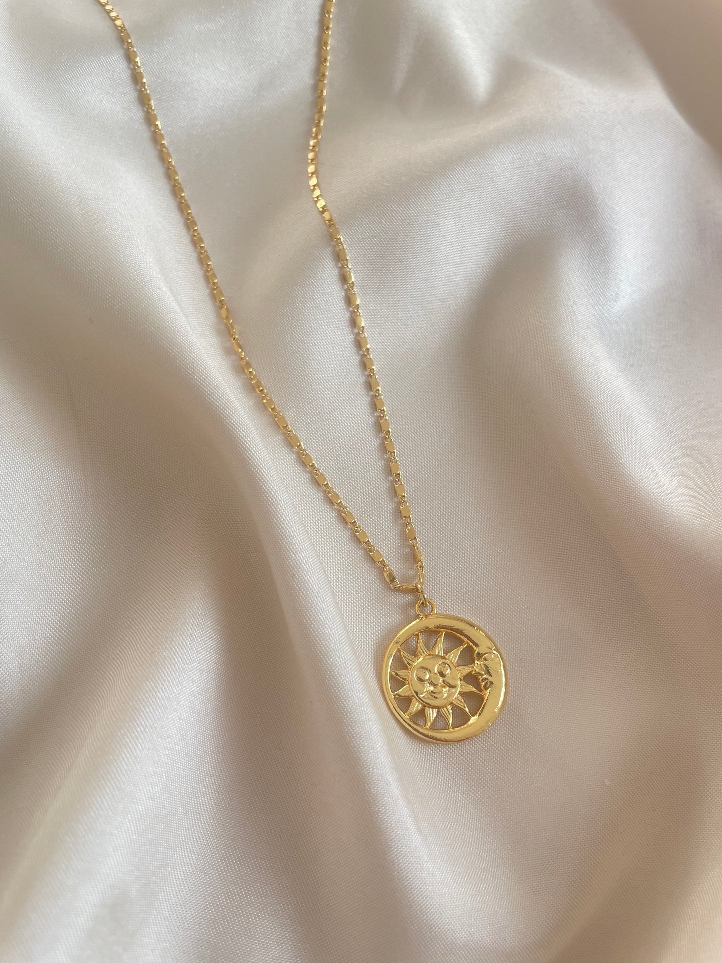 Sun and Moon necklace (gold)