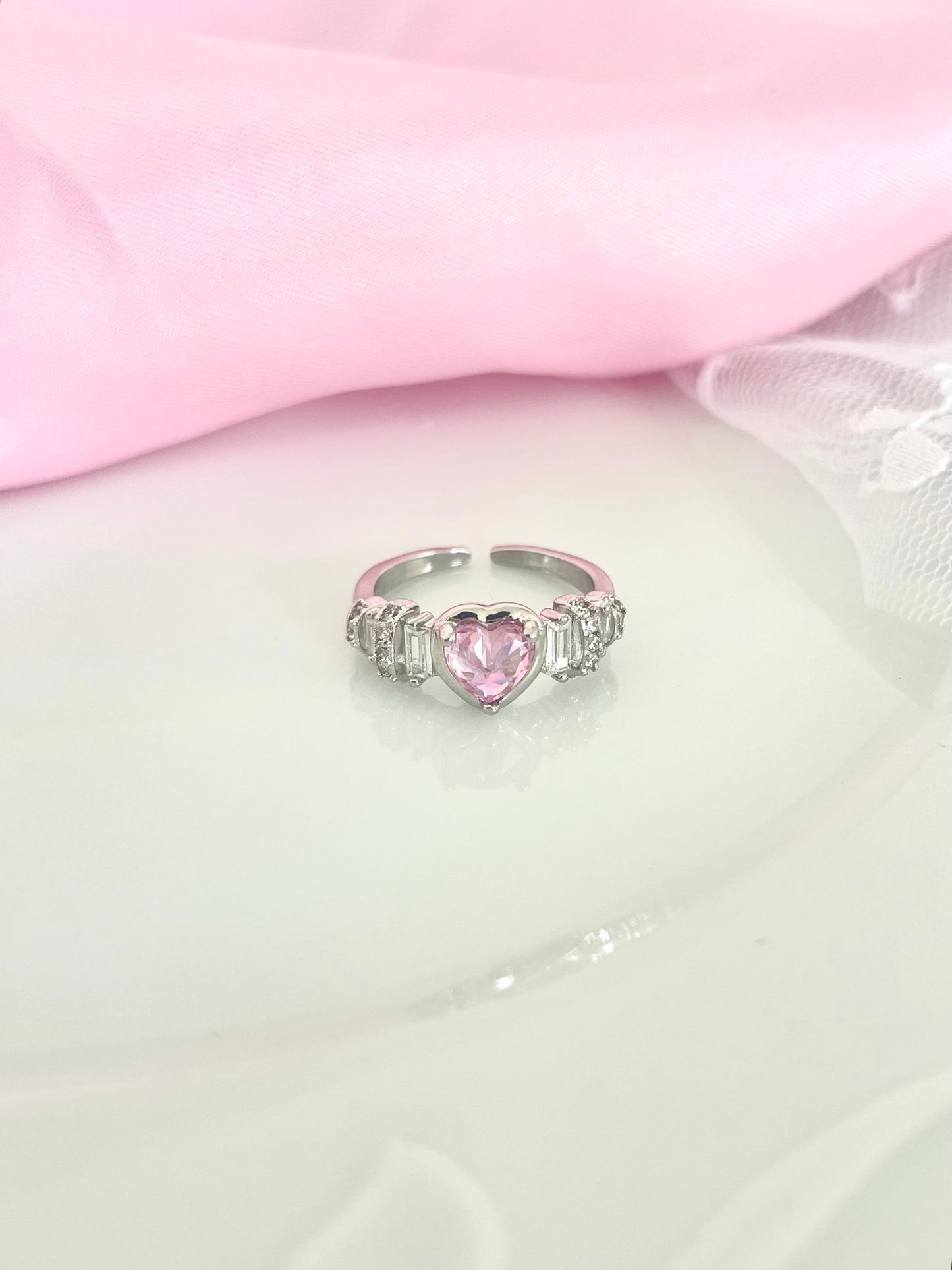 Hearted diamond rings