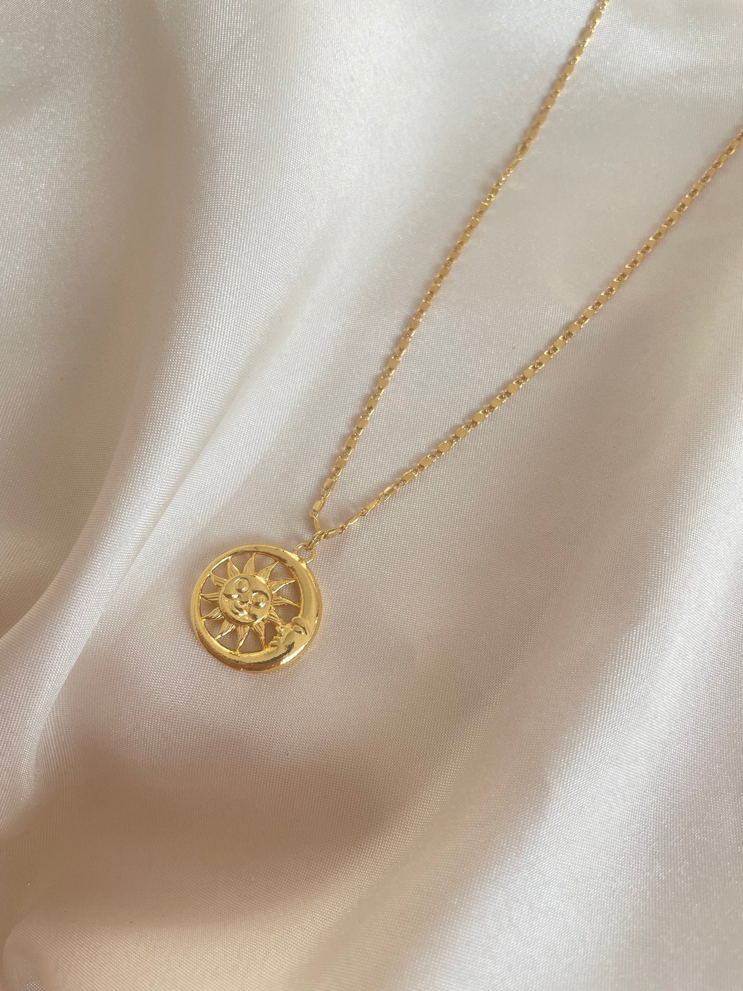 Sun and Moon necklace (gold)