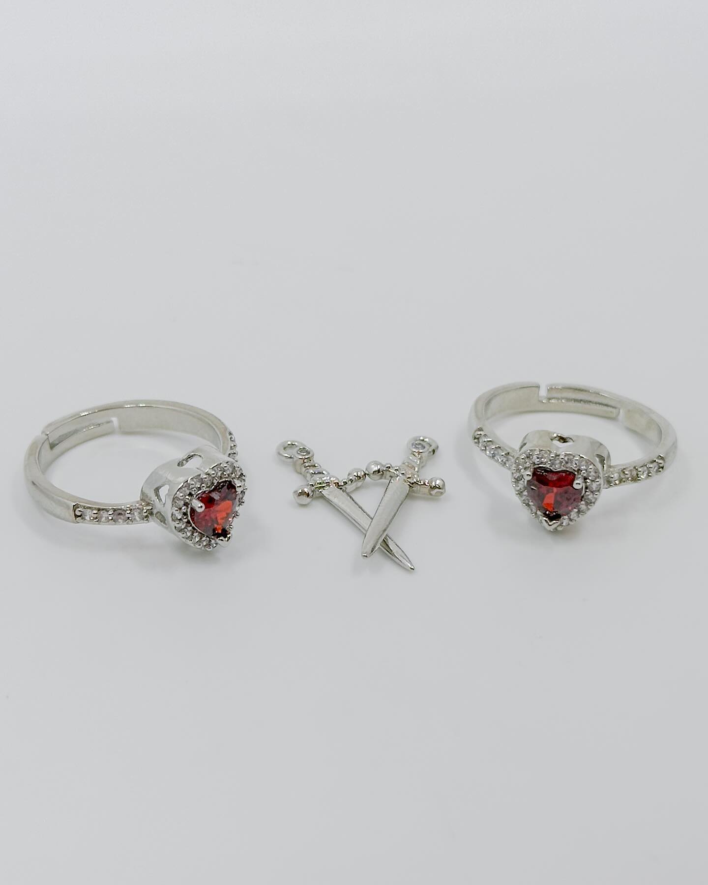 Matching heart and sword (ring and bracelet)