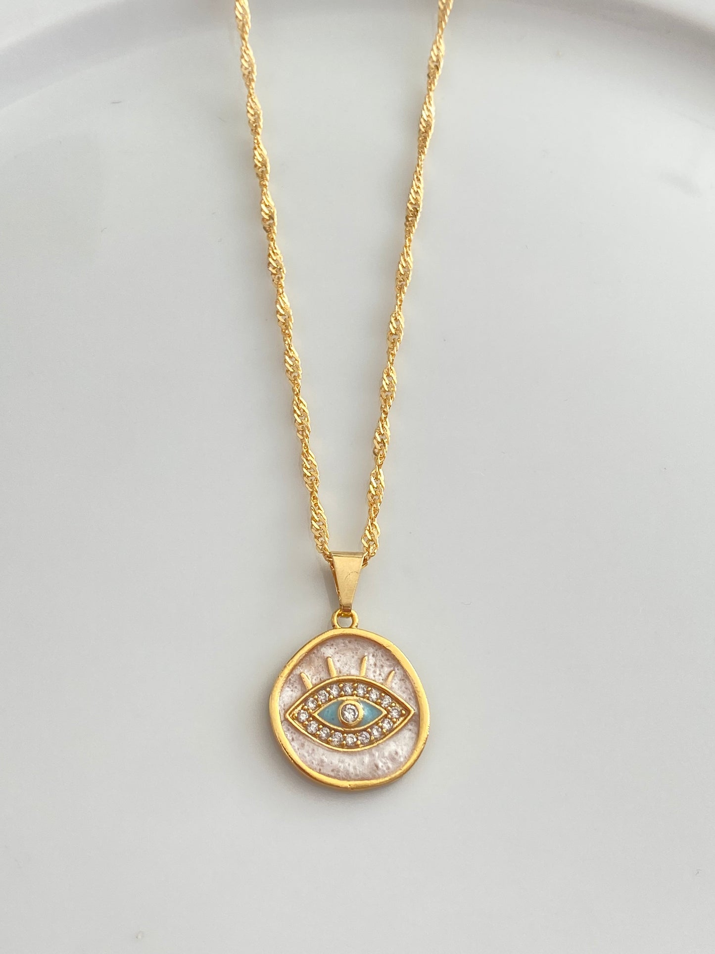 Aesthetic eye necklace (blue)