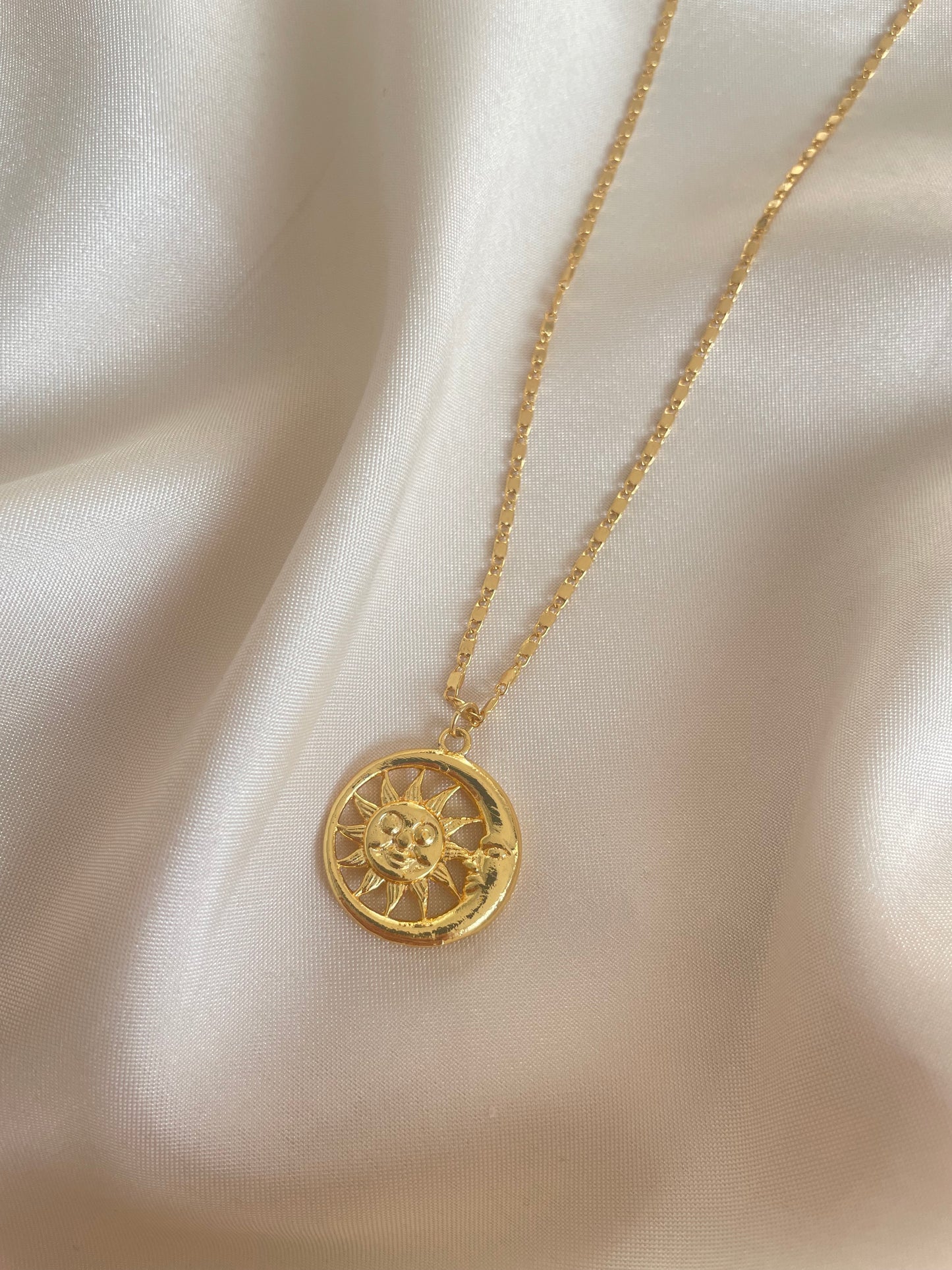 Sun and Moon necklace (gold)