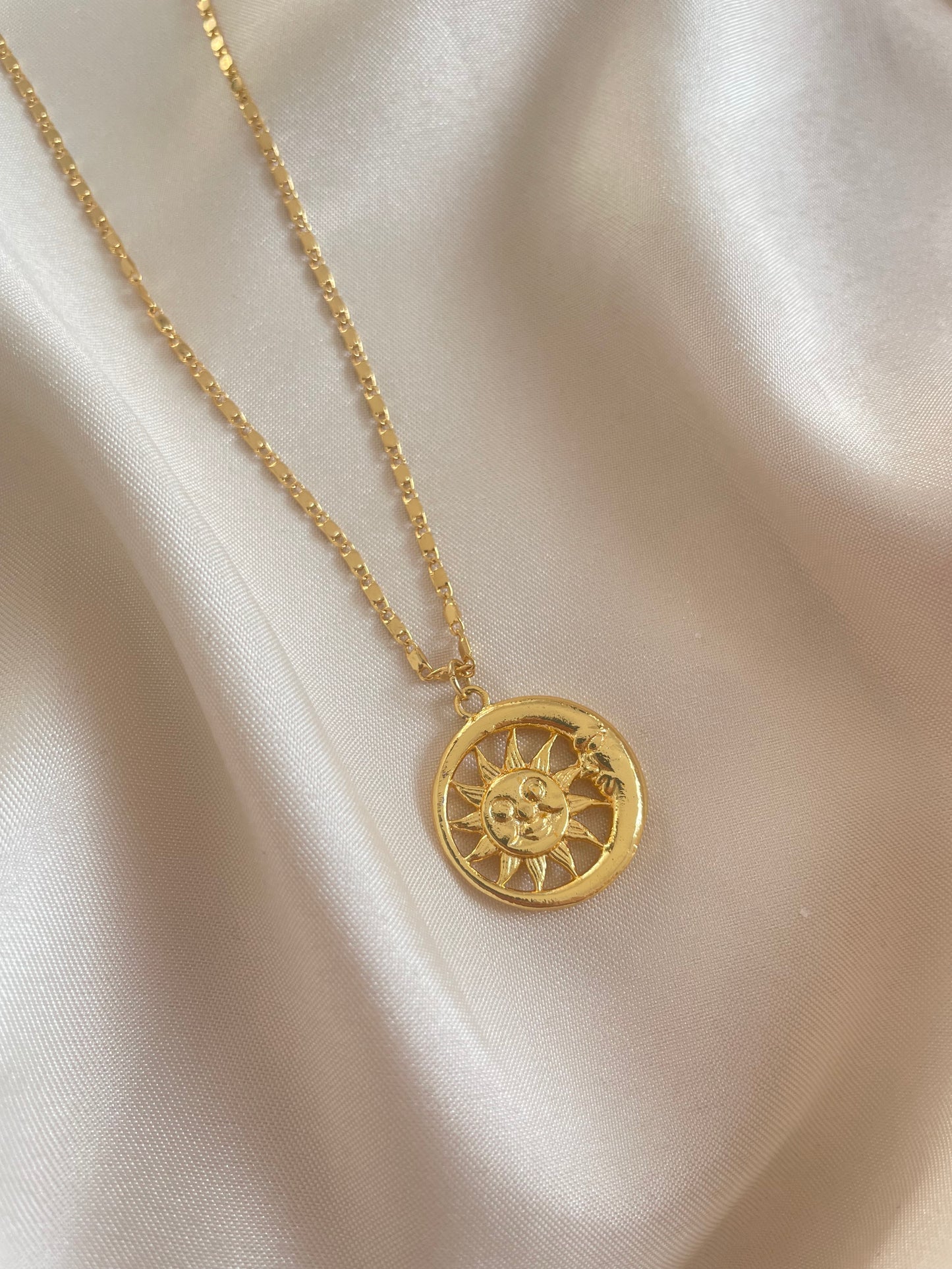 Sun and Moon necklace (gold)