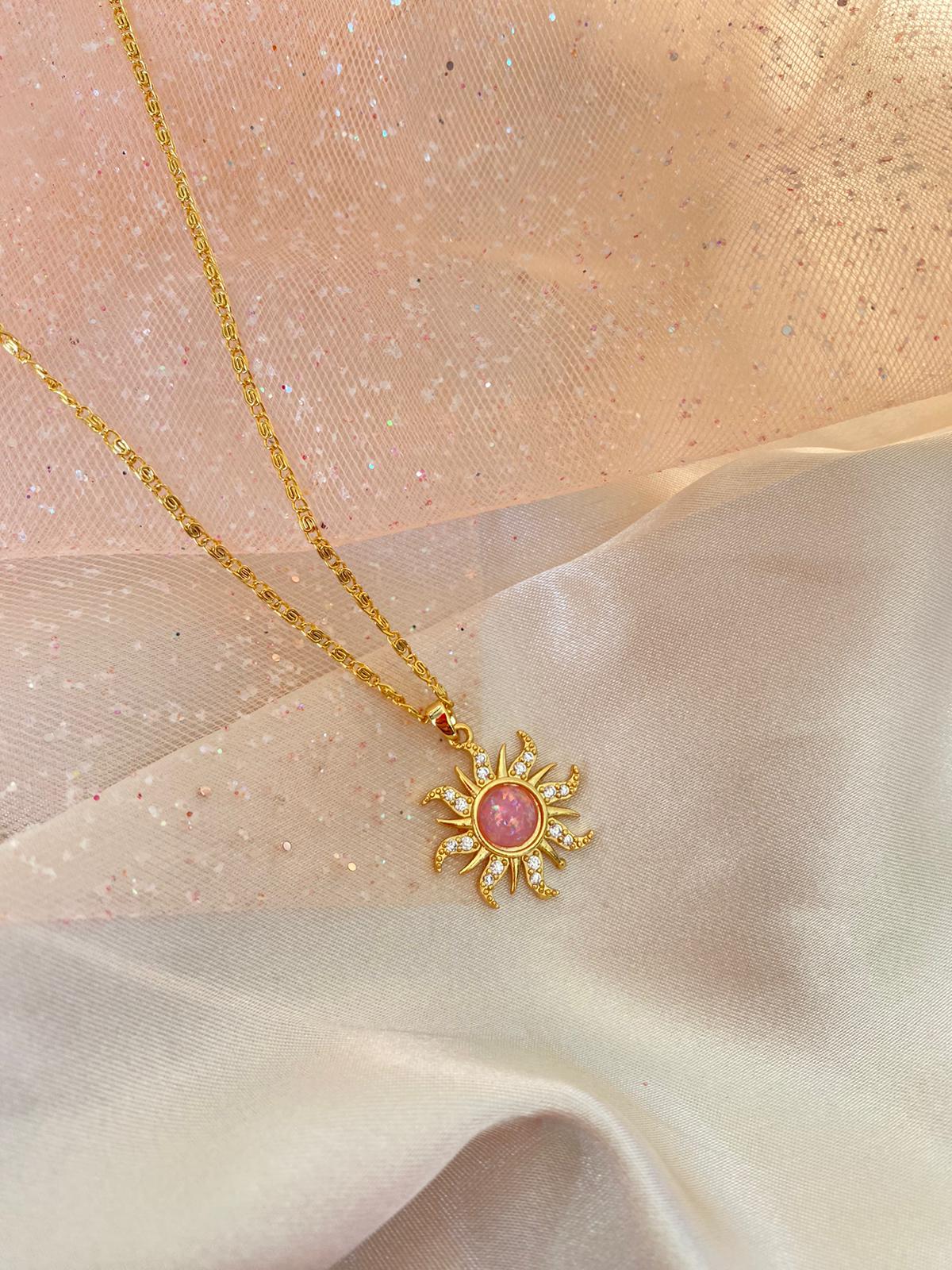 Rapunzel sun necklace (pink)