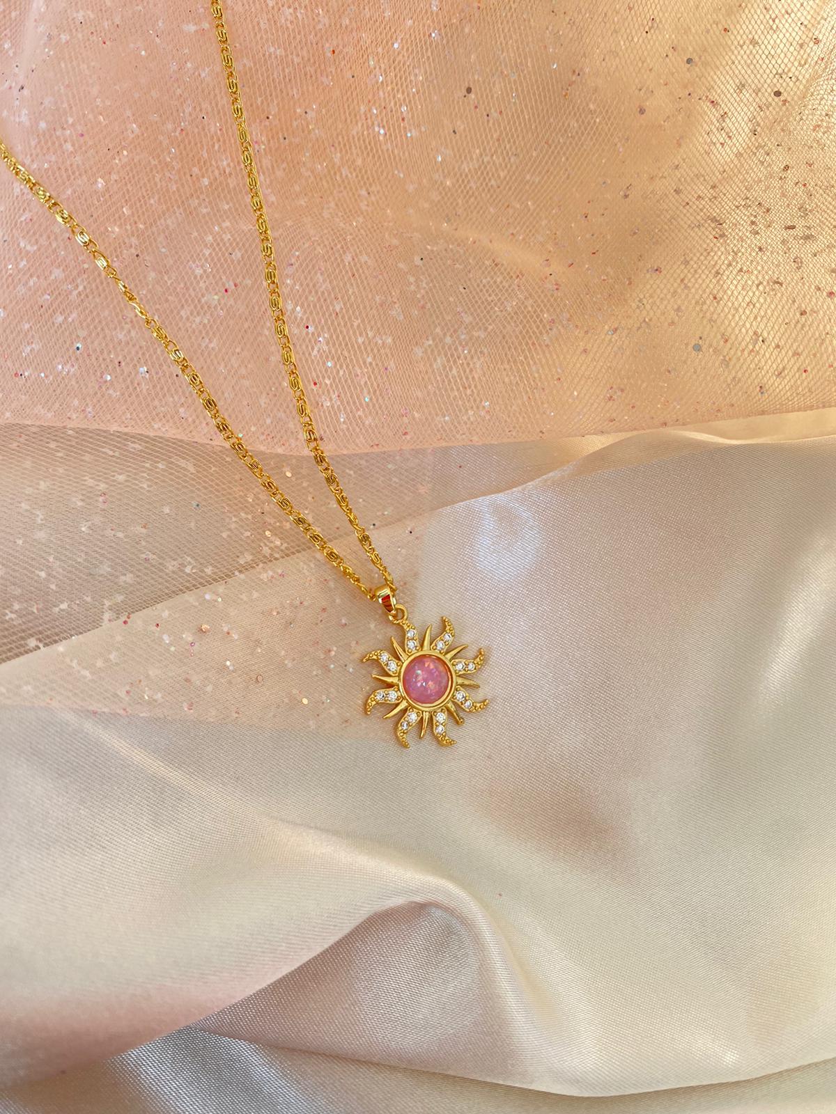 Rapunzel sun necklace (pink)