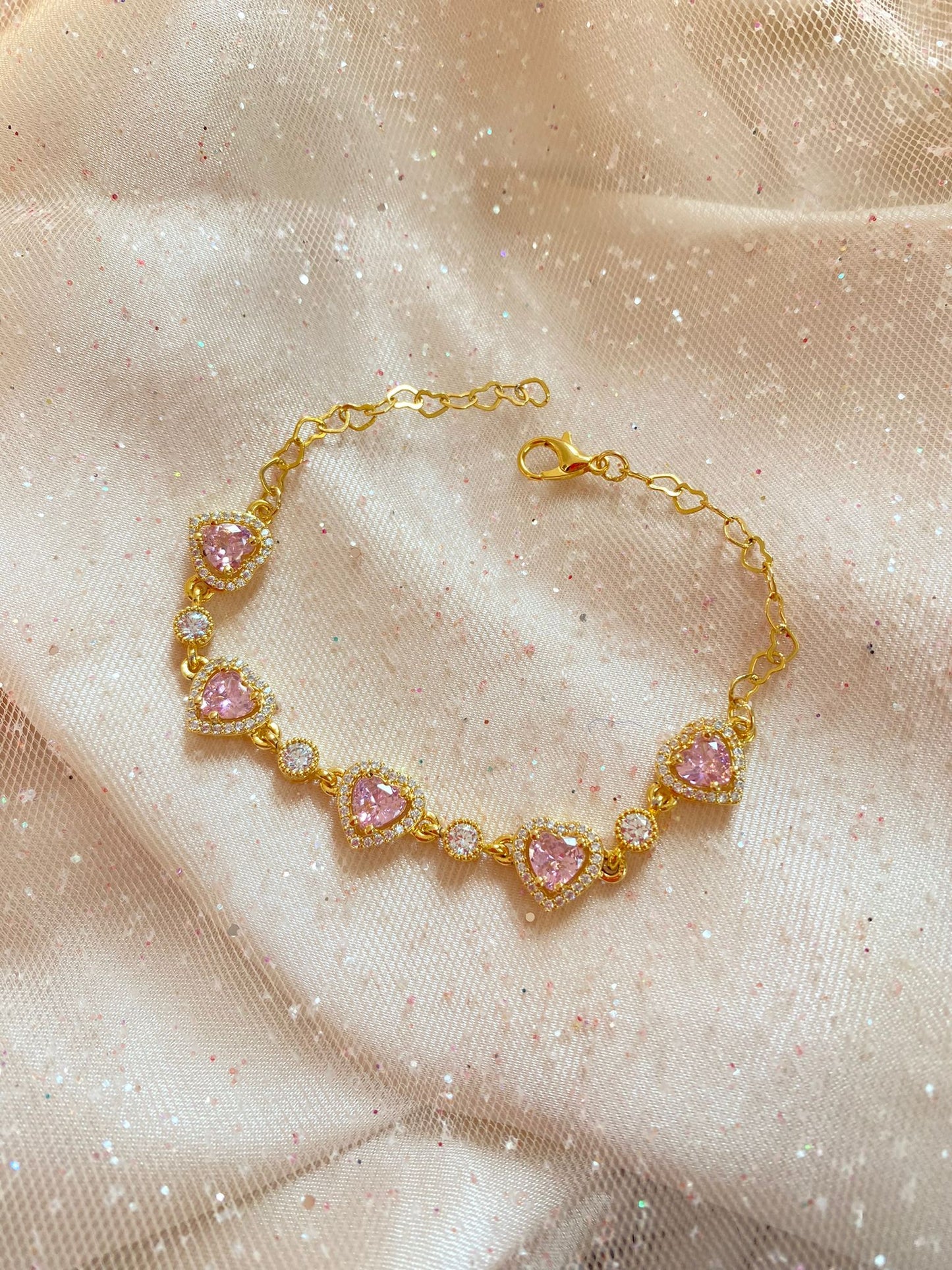 crystal heart bracelet