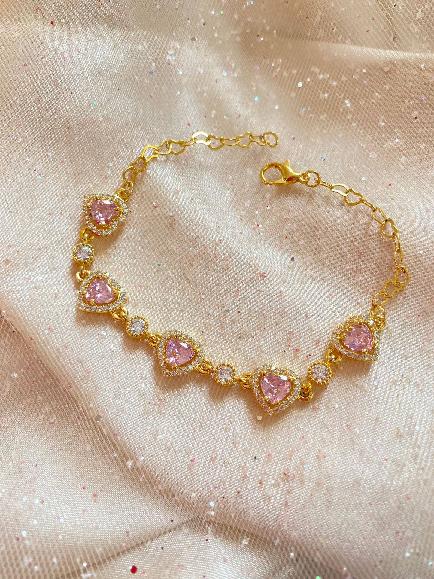 crystal heart bracelet