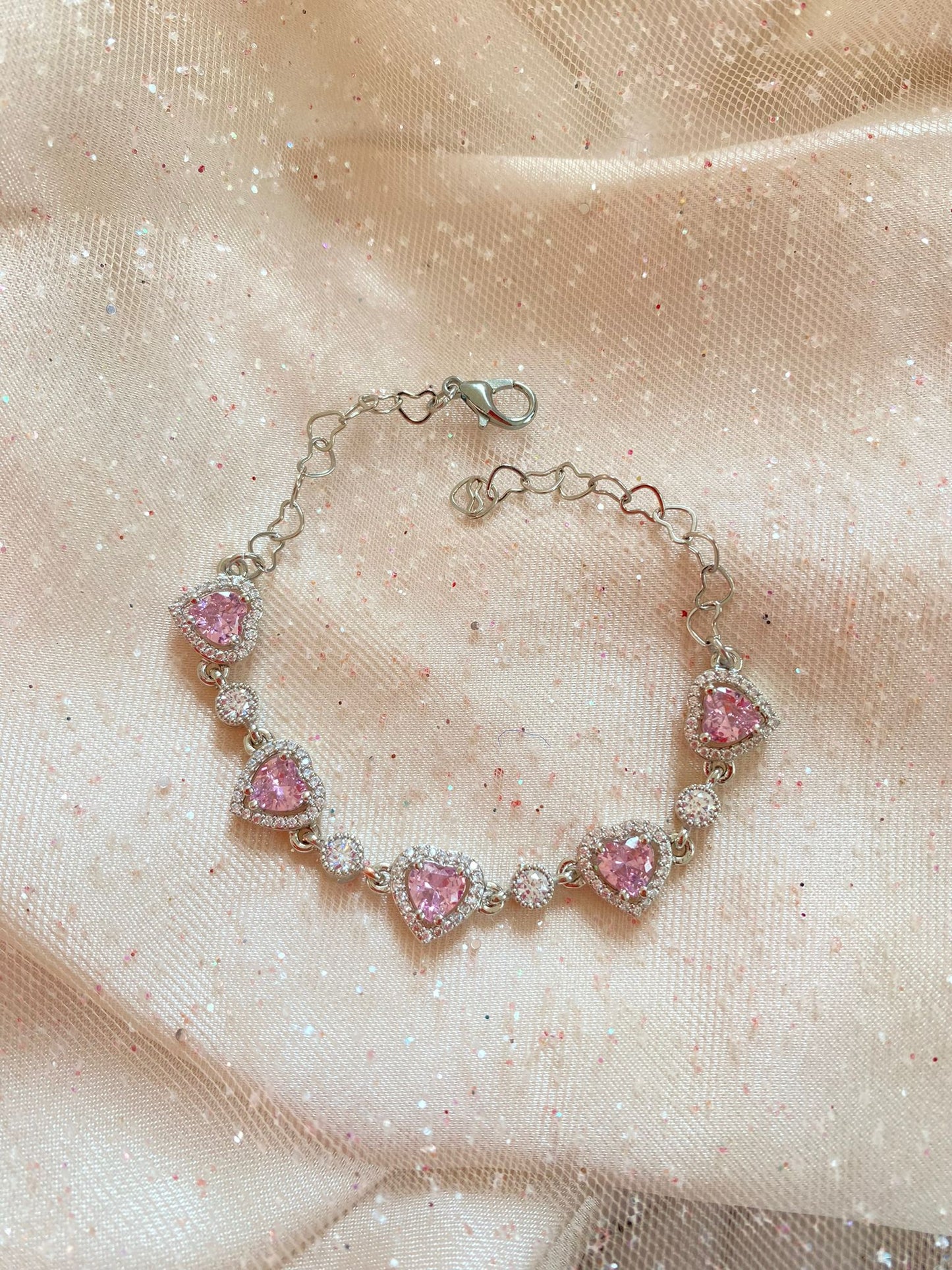 crystal heart bracelet