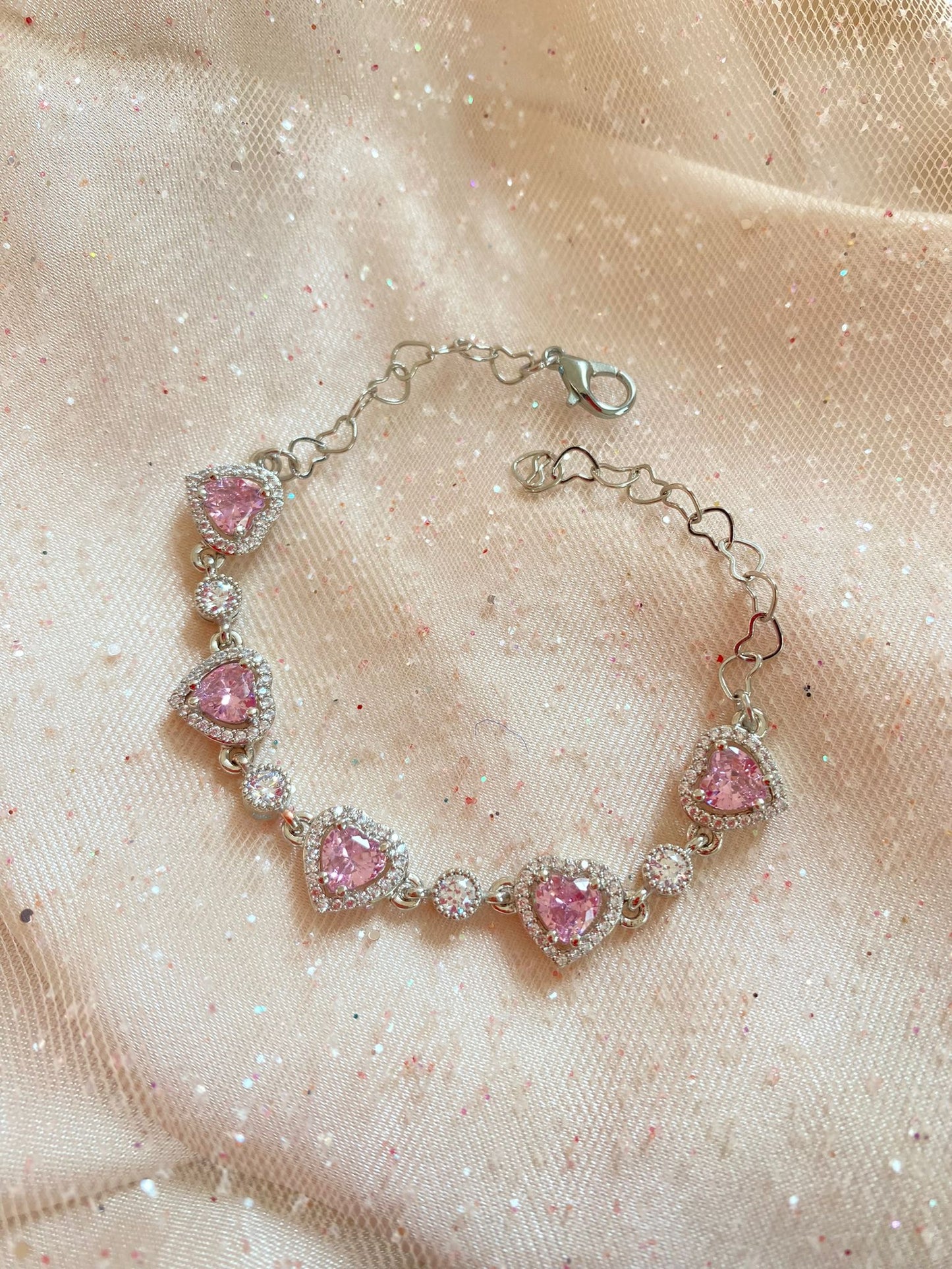 crystal heart bracelet