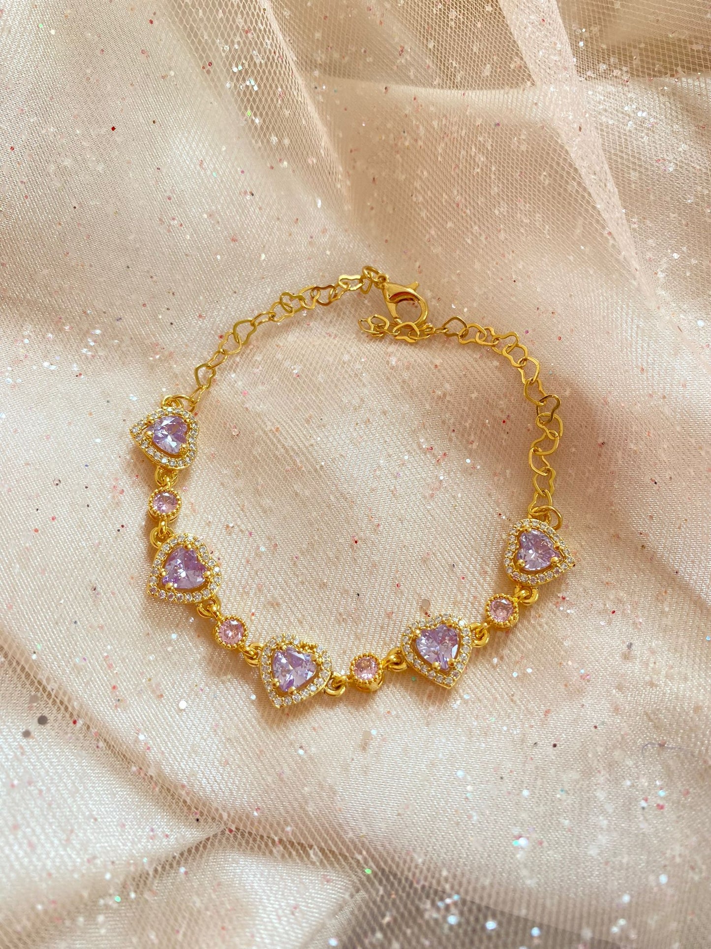 crystal heart bracelet