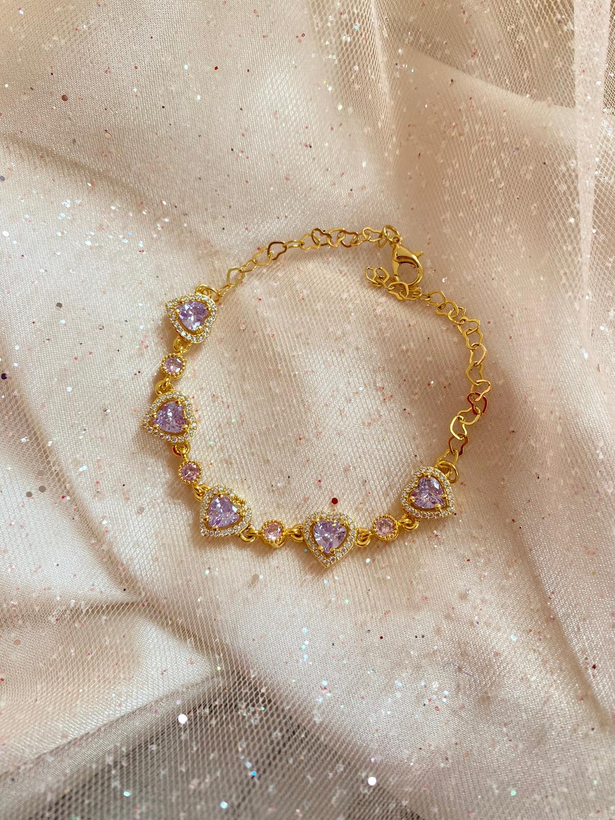 crystal heart bracelet